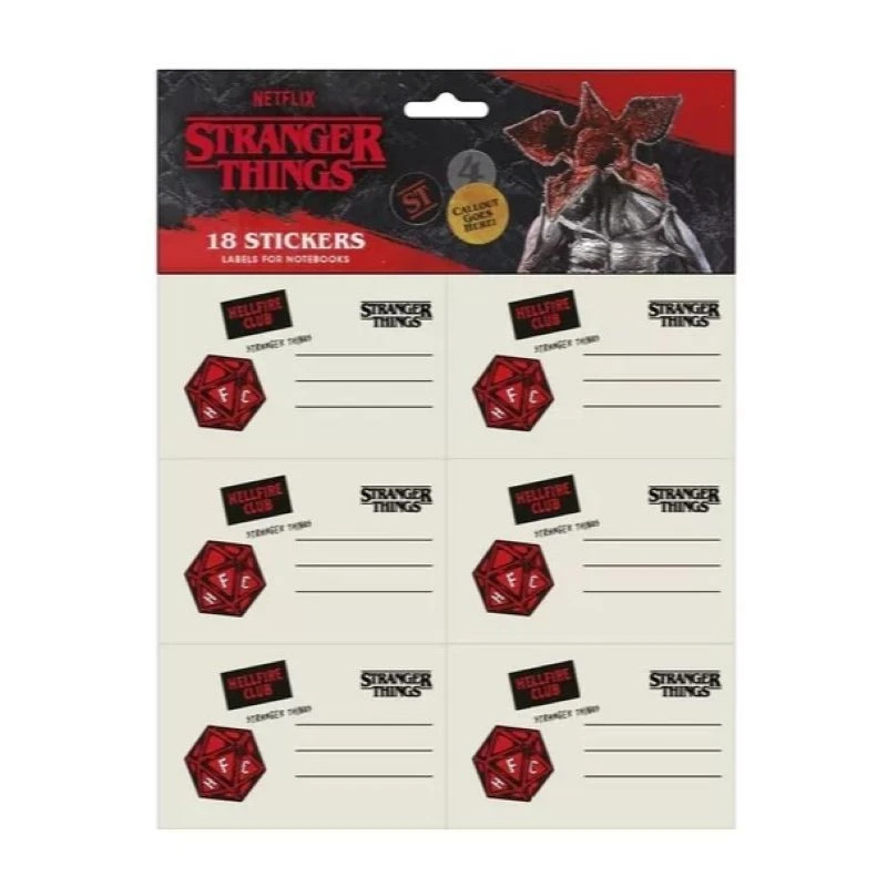 Етикети за тетрадки Stranger Things Helfire Club