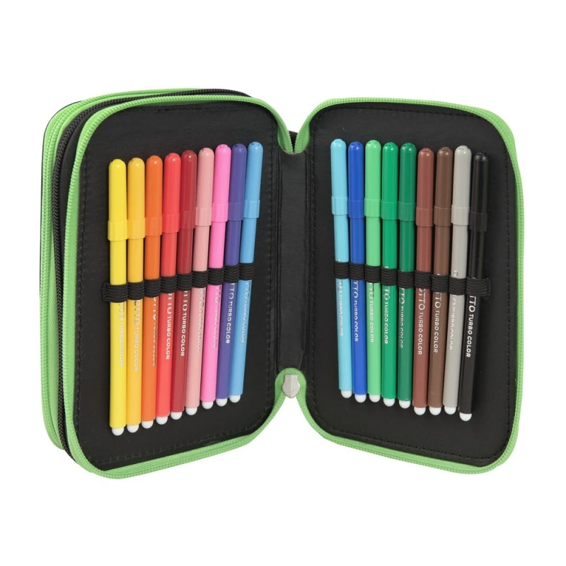 Ученически несесер Minecraft Pixels Green със съдържание