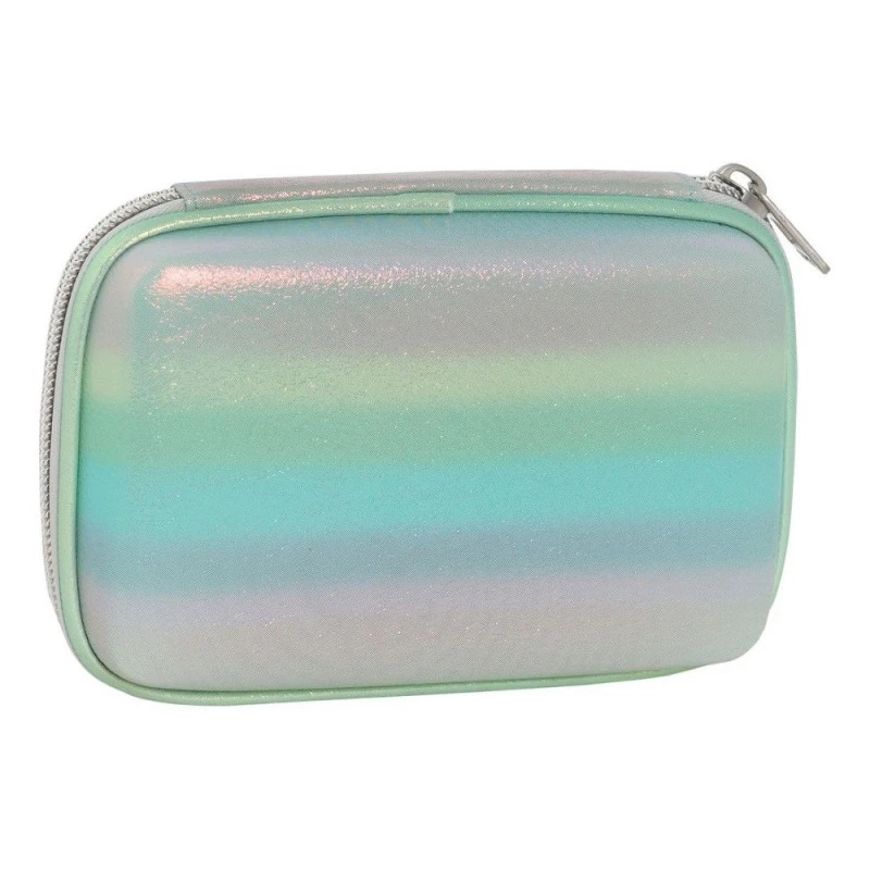 Ученически несесер със съдържание Comix Rainbow Light blue 2024, 22 x 14 x 7 cm, Многоцветен