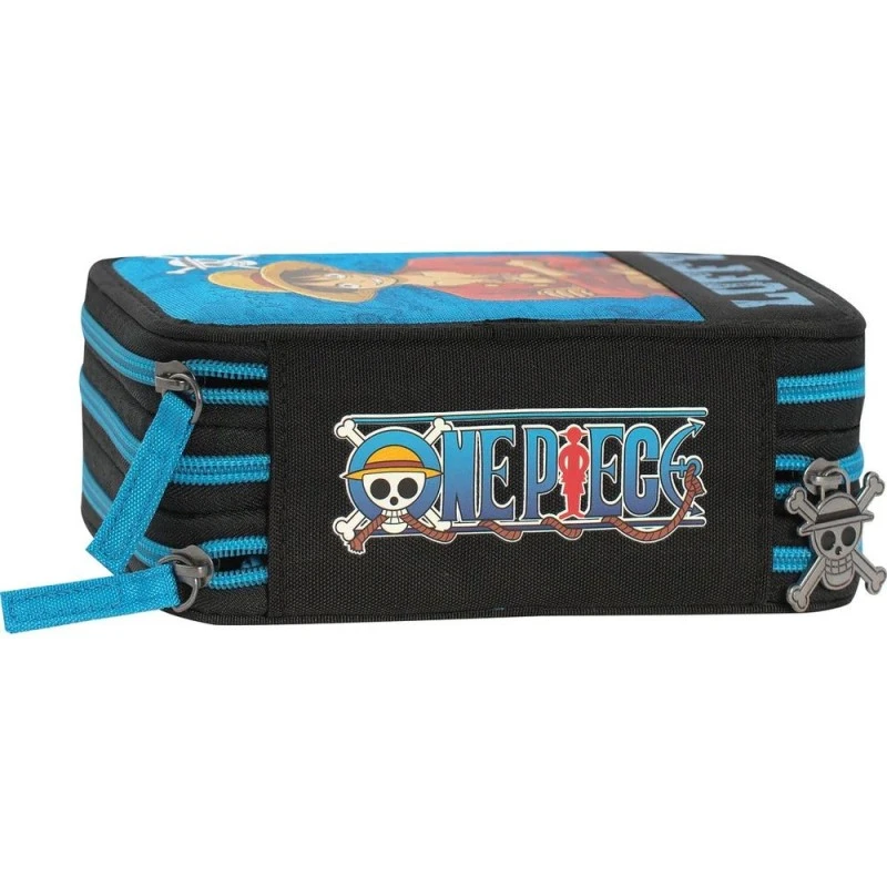 Ученически несесер с 3 отделения и съдържание One Piece Luffy, 20 x 13 x 7 cm
