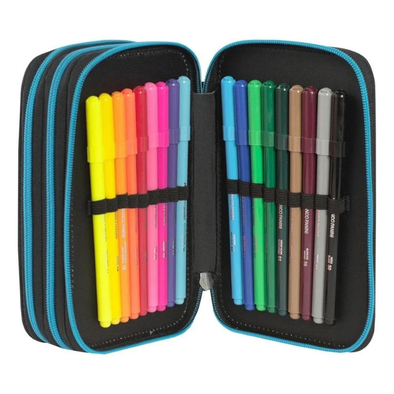 Ученически несесер с 3 отделения и съдържание One Piece Luffy, 20 x 13 x 7 cm