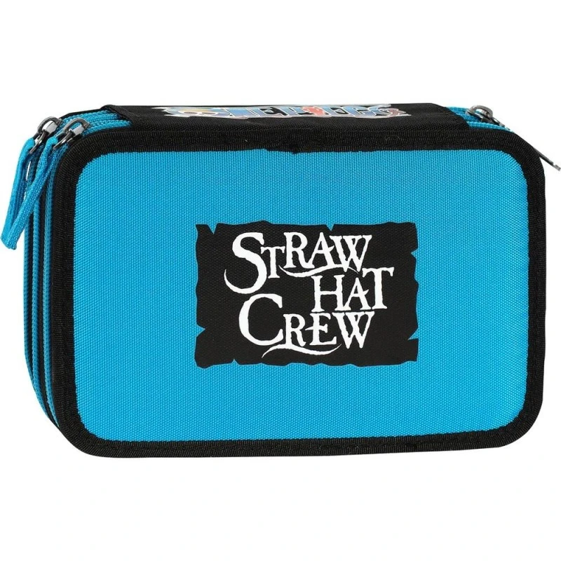 Ученически несесер с 3 отделения и съдържание One Piece Luffy, 20 x 13 x 7 cm