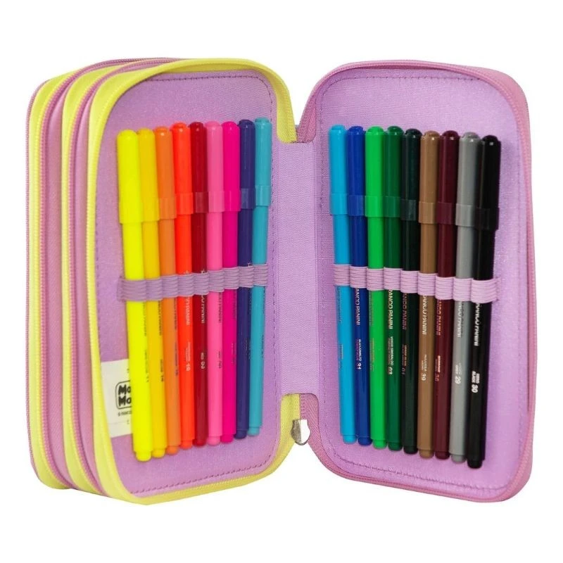 Ученически несесер UNICORNO MOFUMOFU със съдържание и 3 отделения