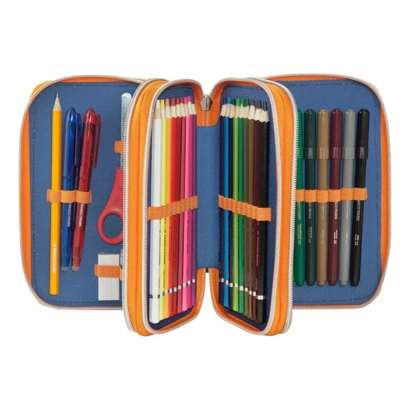 Ученически несесер DragonBall Goku Blue/Orange със съдържание и 3 отделения