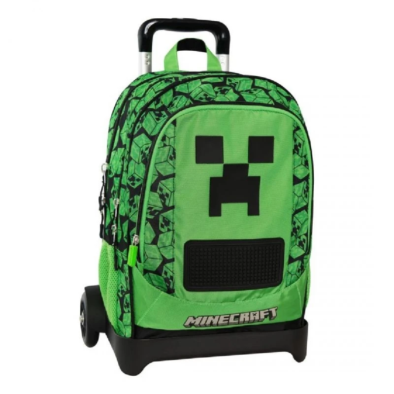 Ученическа раница на колела Minecraft Creepers с подвижна стойка