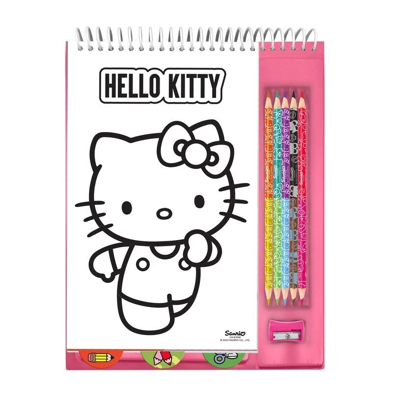 Креативен комплект за оцветяване Hello Kitty с 10 цветни молива и стикери