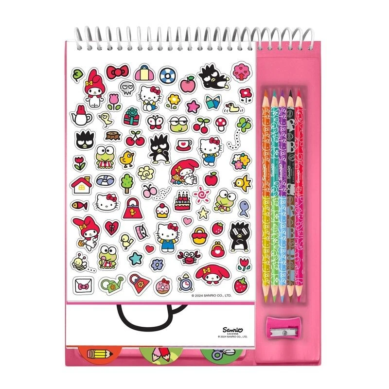 Креативен комплект за оцветяване Hello Kitty с 10 цветни молива и стикери