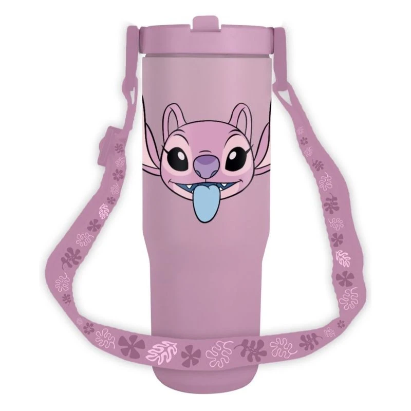 Термо чаша Stitch Angel с каишка 900 мл
