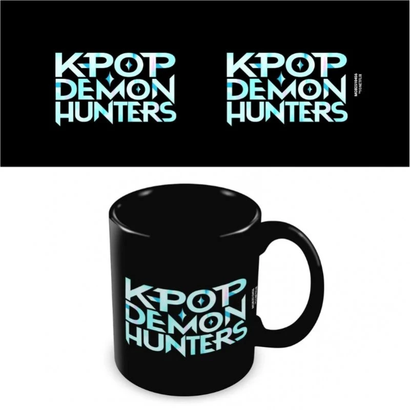 Керамична чаша K-Pop Demon Hunters черна Logo