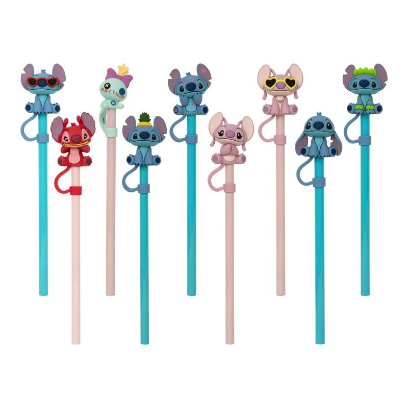 Сламка Stitch за многократна употреба с топер изненада, Асортимент