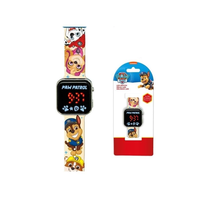 Детски часовник Paw Patrol Team, LED, 18 x 7.5 x 3 cm, Многоцветен