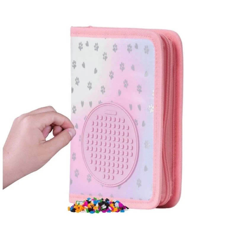 Ученически несесер Pixie Crew Pink Hearts&Paws, 19.2 x 14.5 x 2.7 cm, Розов