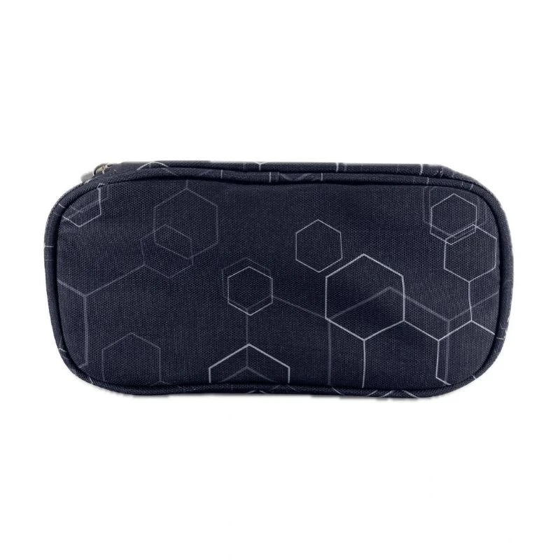 Ученически несесер Pixie Crew Hexa Black, 11 x 22 x 5 cm, Черен