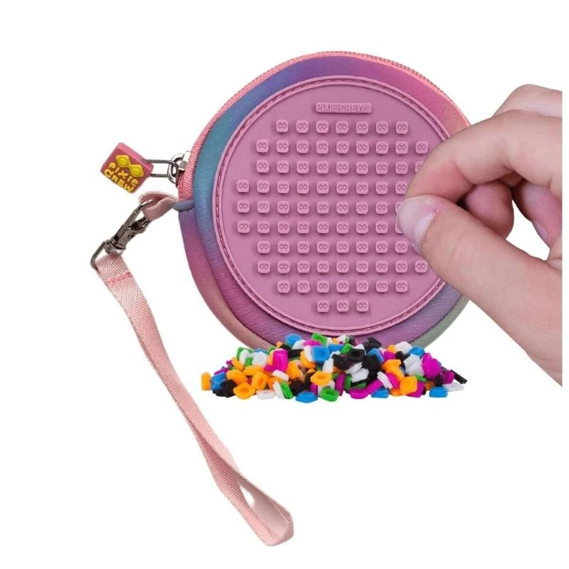 Кръгло портмоне Pixie Crew Pink Hearts&Paws, 12 x 12 cm, Розов