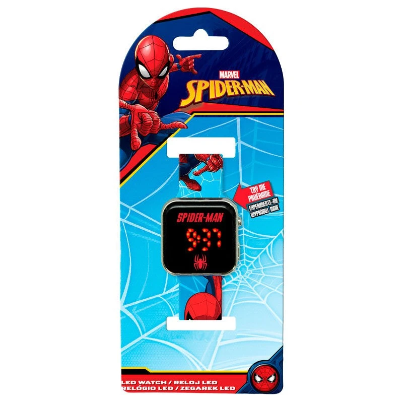 Детски часовник Spiderman Action, LED, Многоцветен