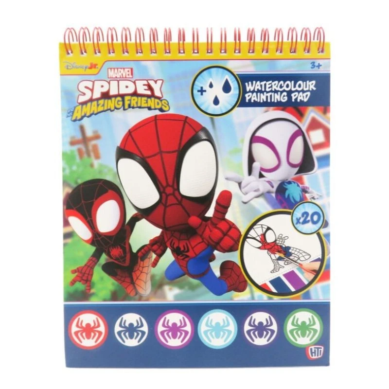 Скицник за оцветяване Spidey с водни бои