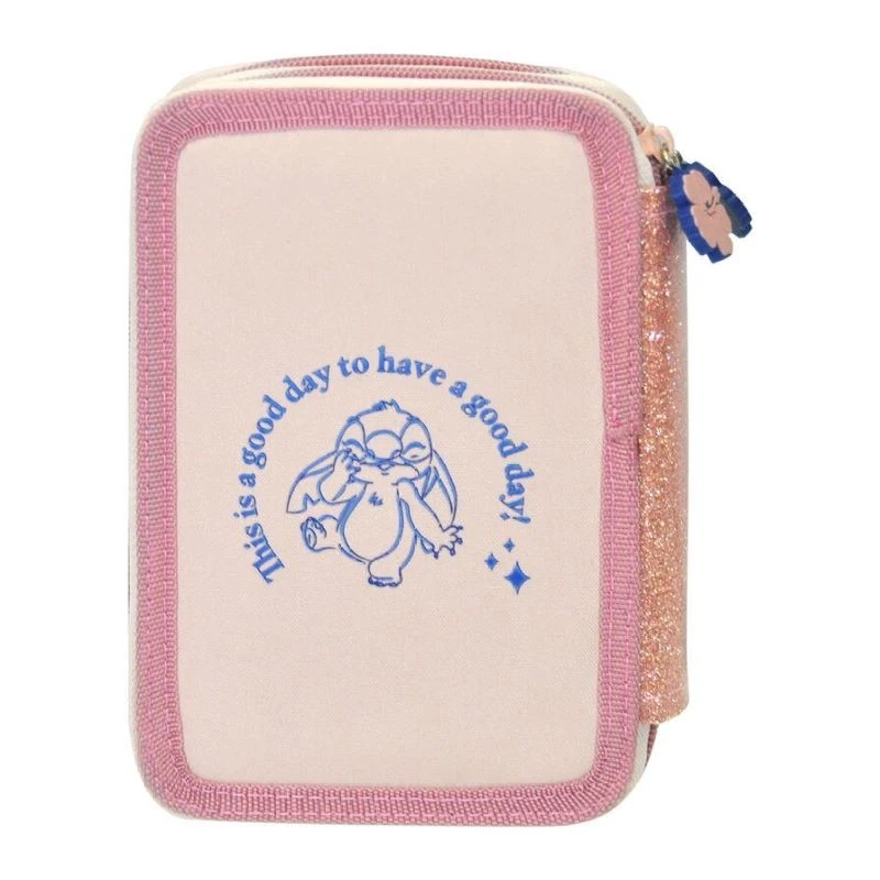 Ученически несесер Stitch с 2 отделения и съдаржание