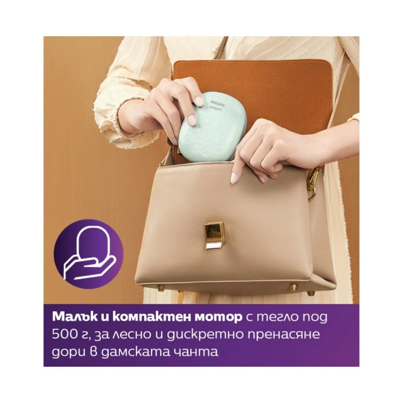Philips Avent К-КТ: Ел. помпа Essential 4+4 функции, 1 шише NR 125 мл, 5 торбички за кърма, 4 подплънки