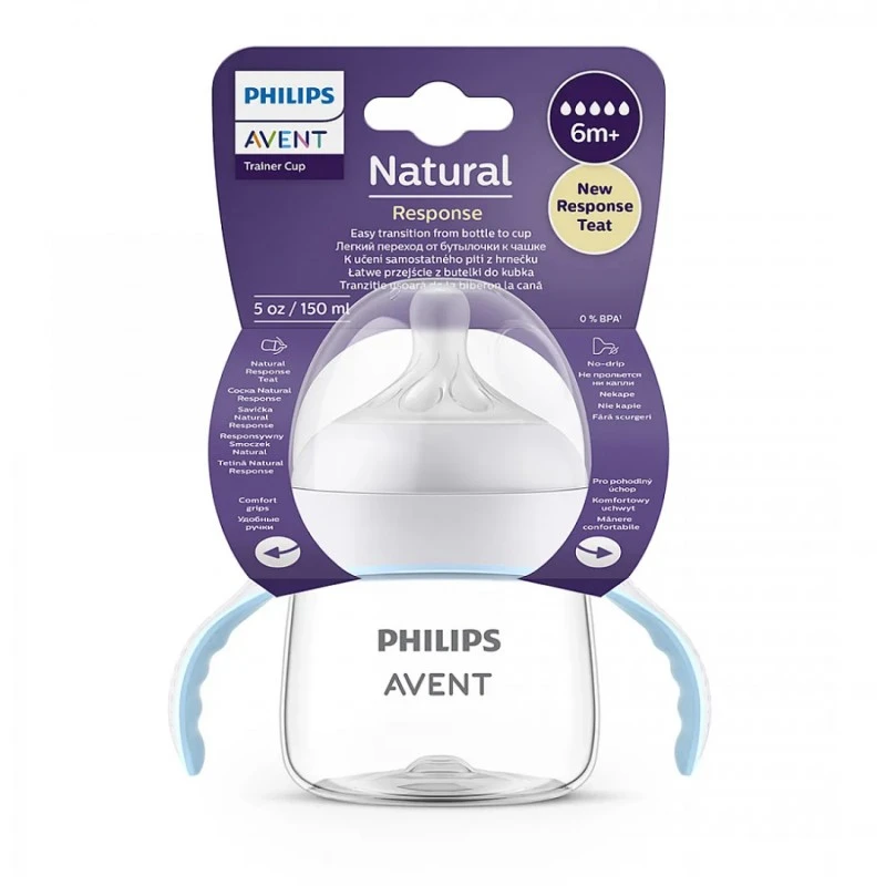Philips Avent ШИШЕ тренировъчно Natural Response 3.0 с биберон 6м+, 150мл