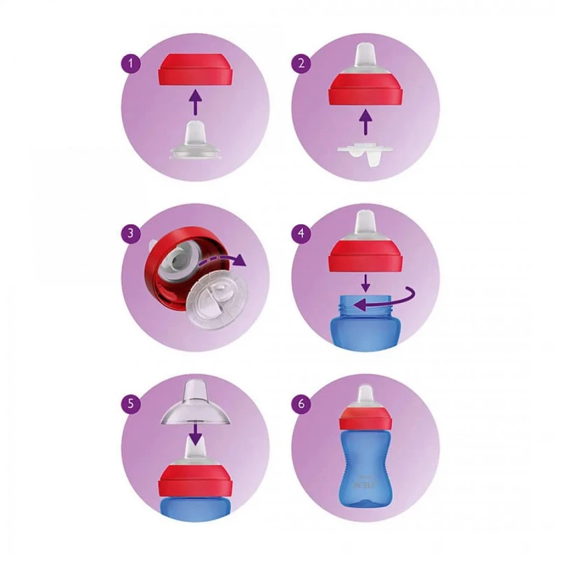 Philips Avent Неразливаща се чаша с мек накрайник 9М+ 300мл - момиче