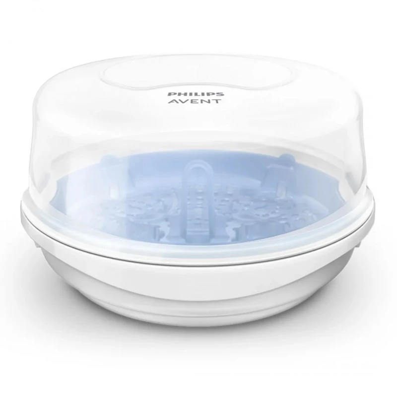 Комплект за кърмене SCD430/50 с ръчна помпа за кърма, MW стерилизатор, залъгалки, шишета и биберони