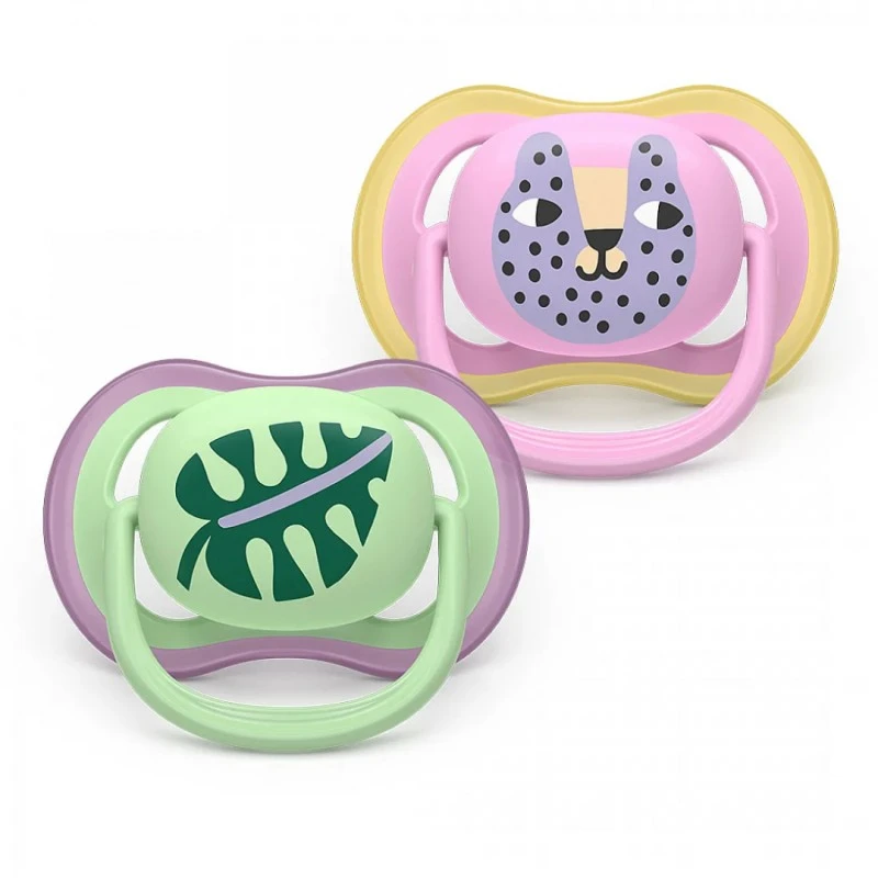 Philips Avent ЗАЛЪГАЛКИ - ULTRA AIR + стерил. кутия (6-18м) листо/коте, момиче