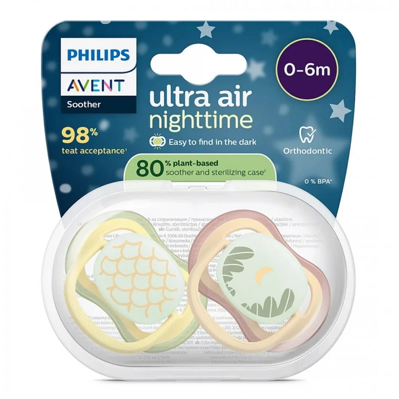 Philips Avent ЗАЛЪГАЛКИ - ULTRA AIR NIGHT + стерил. кутия (0-6м) пастелни, неутрални