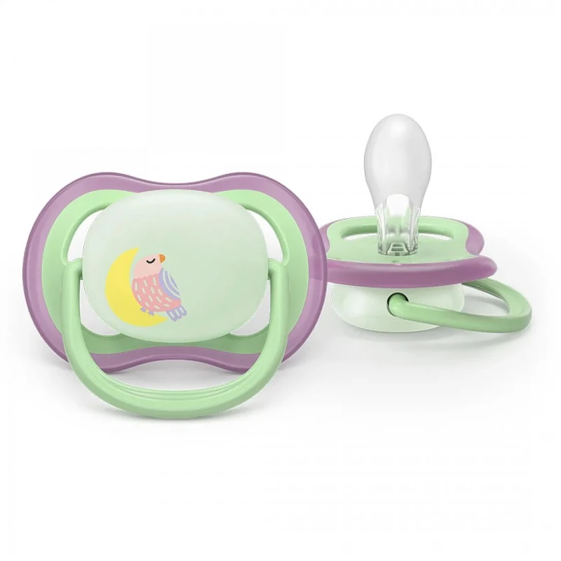 Philips Avent ЗАЛЪГАЛКИ - ULTRA AIR NIGHT + стерил. кутия (6-18м) птица/пеперуда, розов