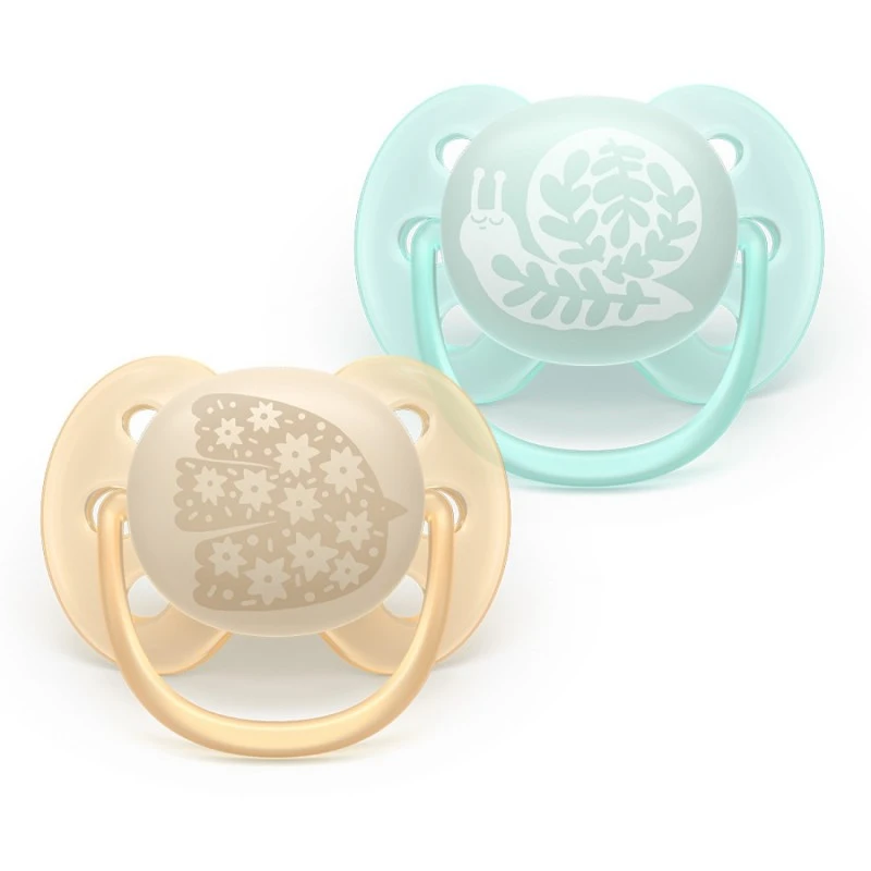 Philips Avent ЗАЛЪГАЛКИ - ULTRA SOFT + стерил. кутия (0-6м) птица/охлюв, пастелни