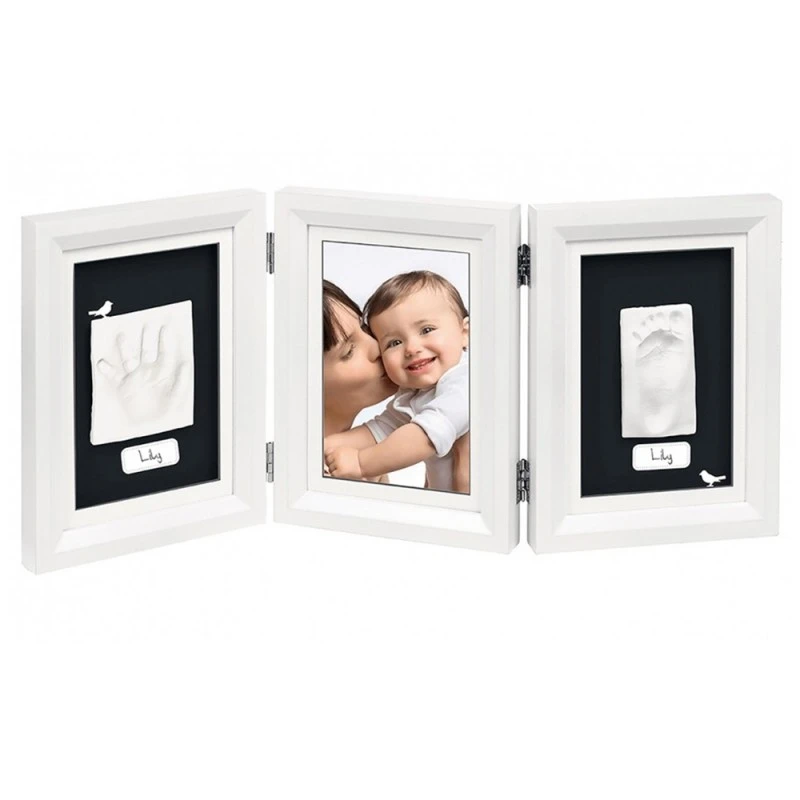 Рамка за 2 отпечатъка и снимка My Baby Touch, бяла