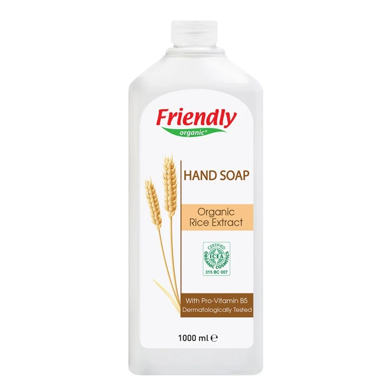 Friendly Organic Натурален сапун за ръце с екстракт от органичен ориз 1000м