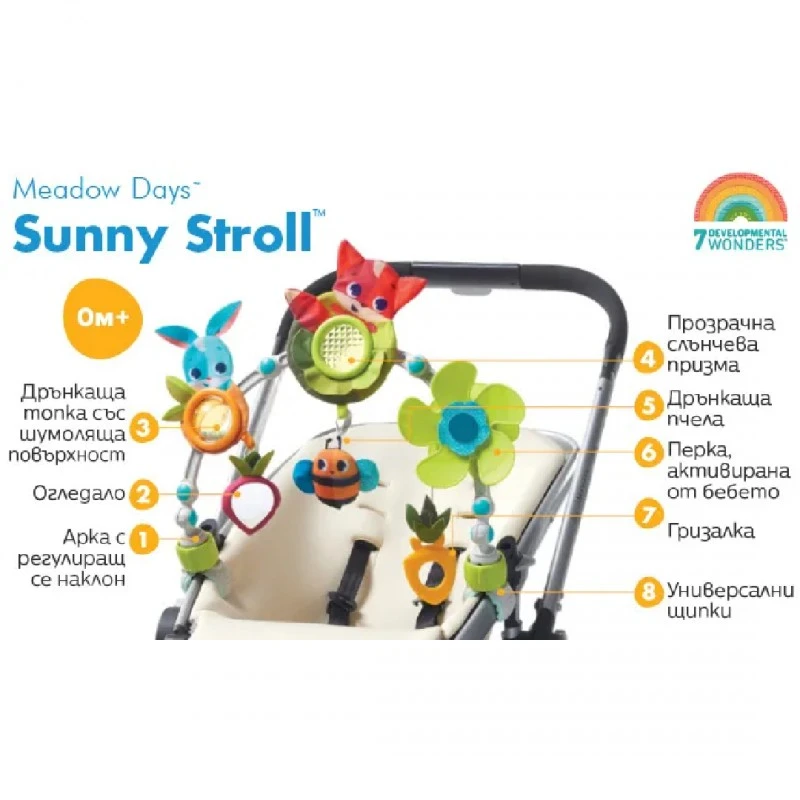 Играчка за количка Tiny Love Sunny Stroll Meadow Days, 0м+
