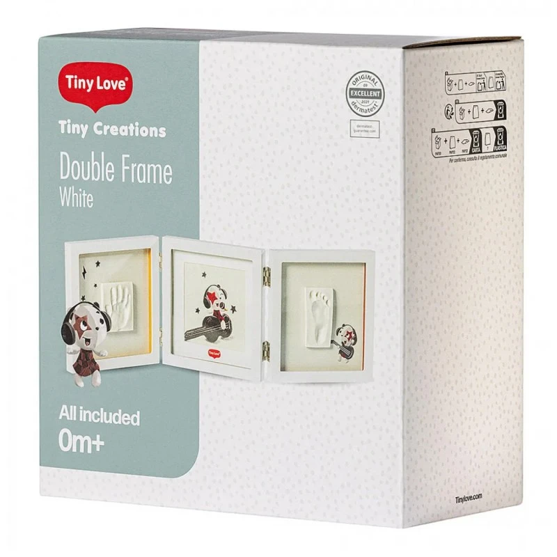 TINY LOVE Рамка за 2 Отпечатъка и Снимка Tiny Creations (бяла рамка) 0м+