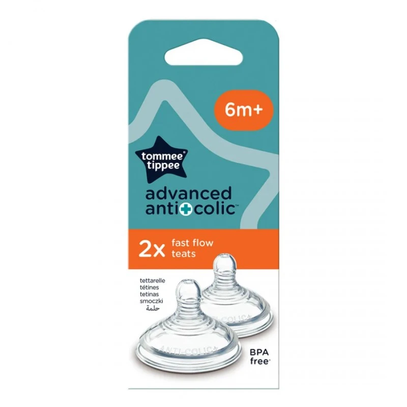 Биберони Advanced Anti-Colic Fast, 3 капки, 6м+, 2 бр./оп.