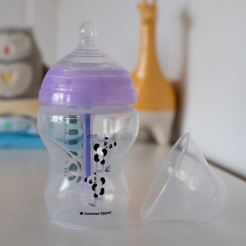 Шише за хранене Advanced Anti-Colic 0м+, 260 мл, с декорация Панди