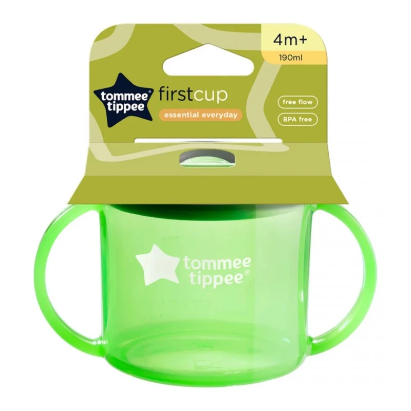 Чаша с дръжки Tommee Tippee First Cup 4м+, зелена