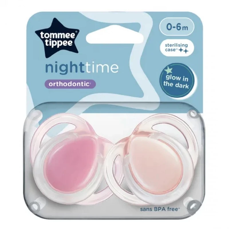 Залъгалки NIGHT TIME 0-6м, 2 бр./оп., розов