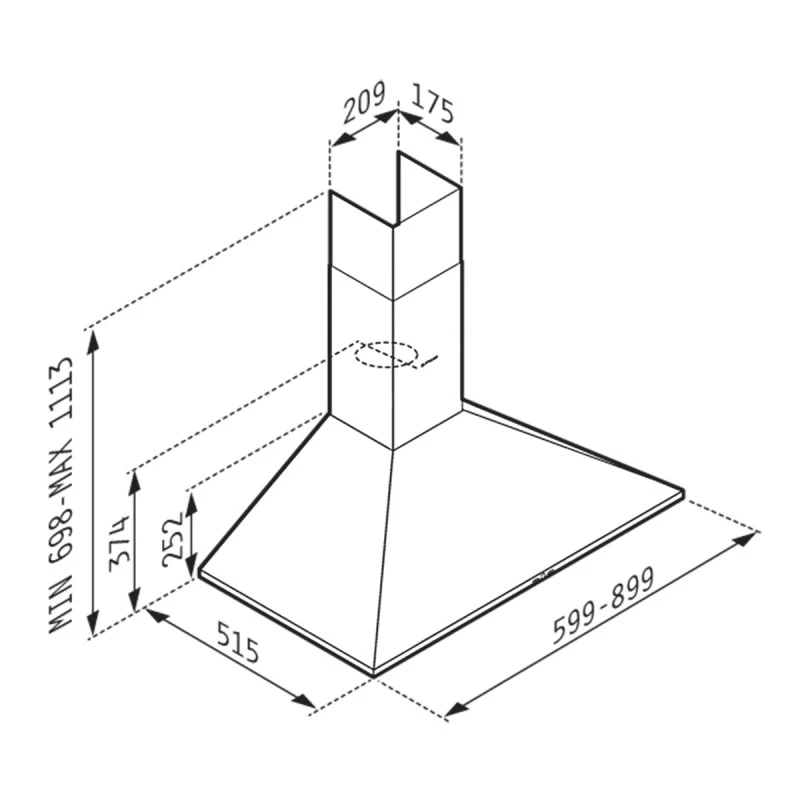 АБСОРБАТОР КВАДРАТЕН ТИП КАМИНА PLUS 60см N