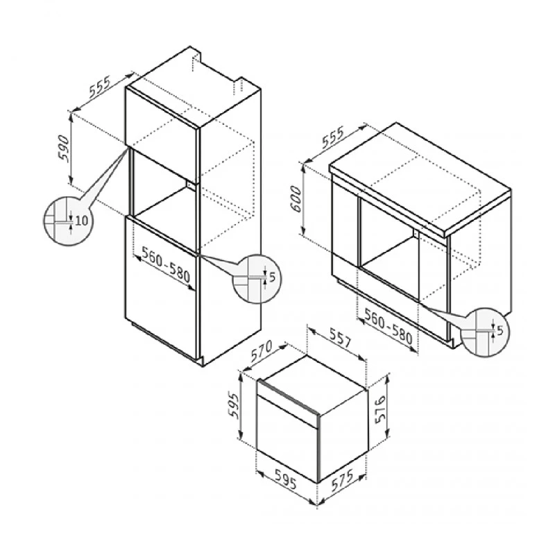 ФУРНА PO78104010EBLM ЧЕРНО СТЪКЛО STEAM BASE +