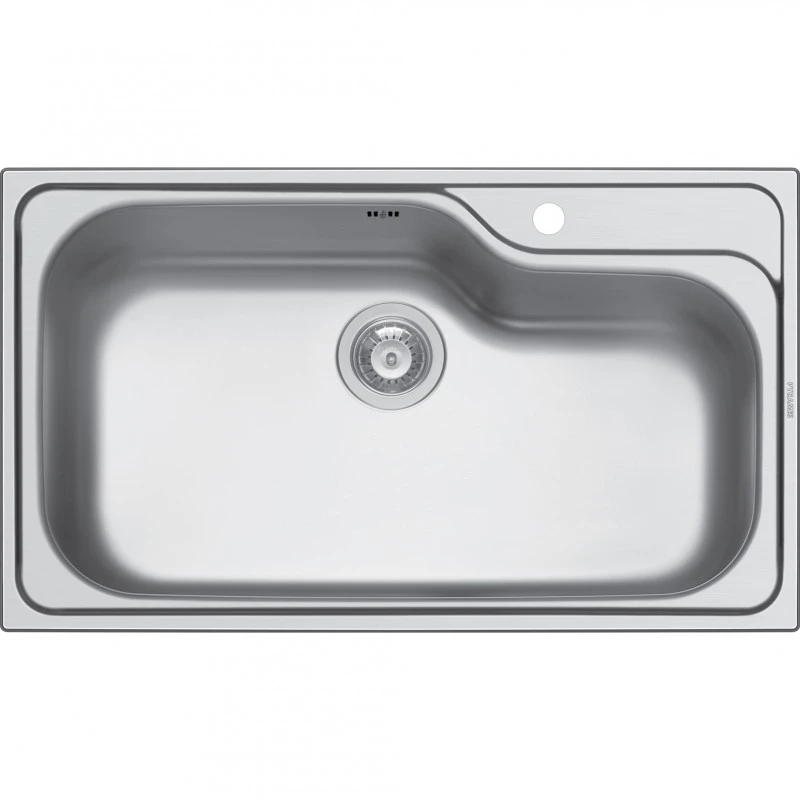 Мивка с преливник Pyramis Titan (86x50) 1B, инокс, шагрен