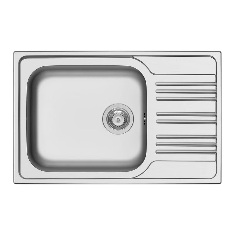 Мивка с преливник Pyramis Inset (78x50) 1B 1D, инокс, гладко