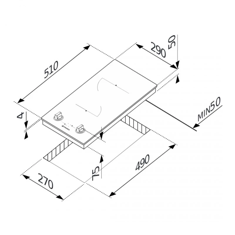 ПЛОТ С 2 ЗОНИ PHC31233FMB С БУТОНИ