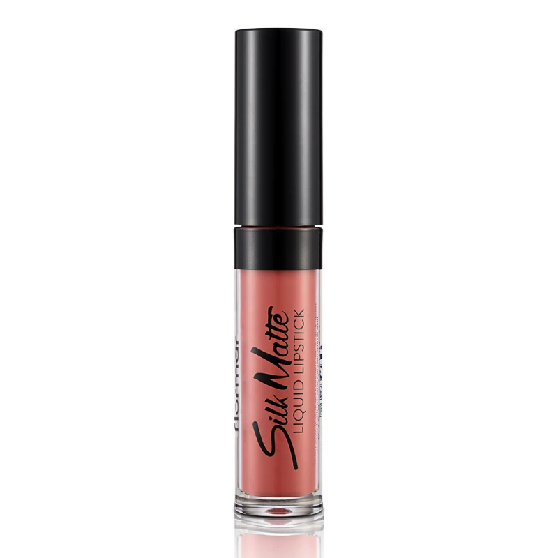 Течно матово червило Flormar, Silk Matte, Nasty coral, 009 