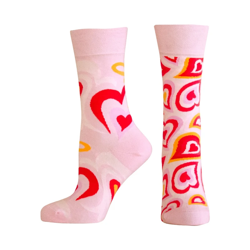 Дамски чорапи Agiva Happy Foottopia, Сърца, Памук, 35-38 размер