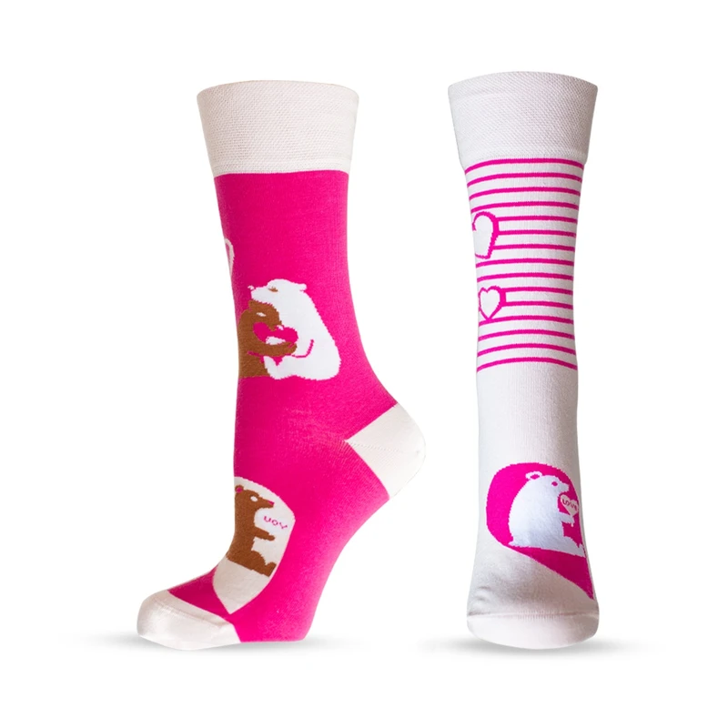 Дамски чорапи Agiva Happy Foottopia, Мечета, Памук, Розови, 35-38 размер
