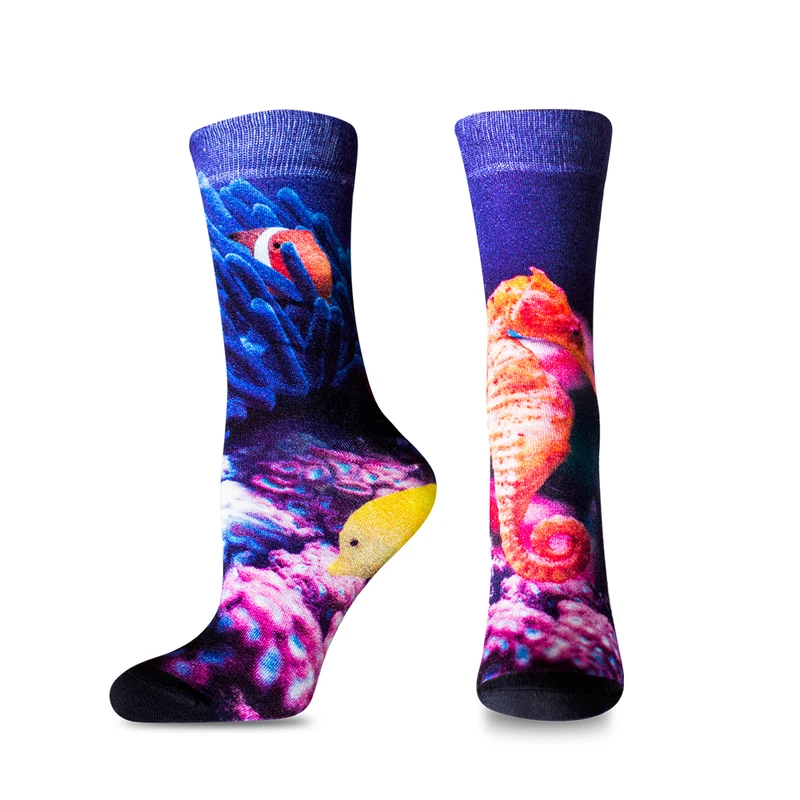 Дамски чорапи Agiva Happy Foottopia, С принт Морско конче, Бамбук, 39-42 размер