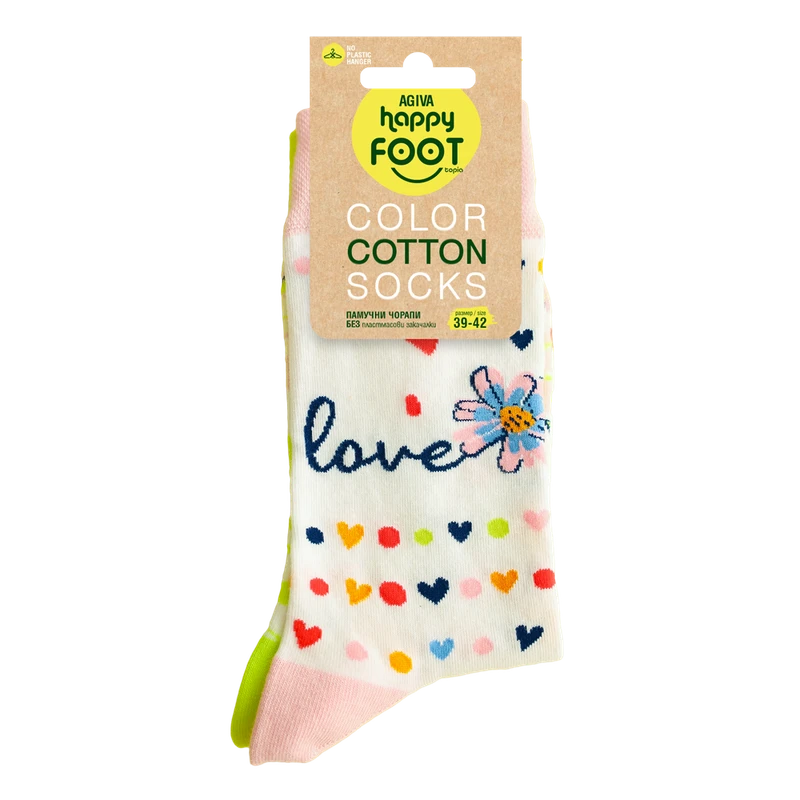 Дамски чорапи Agiva Happy Foottopia, Памук, Цветя, 39-42