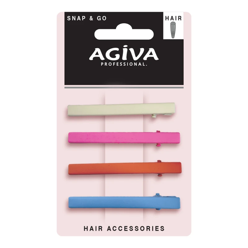 Фиба за коса Agiva Professional, 6 см, Цветни, 4 бр