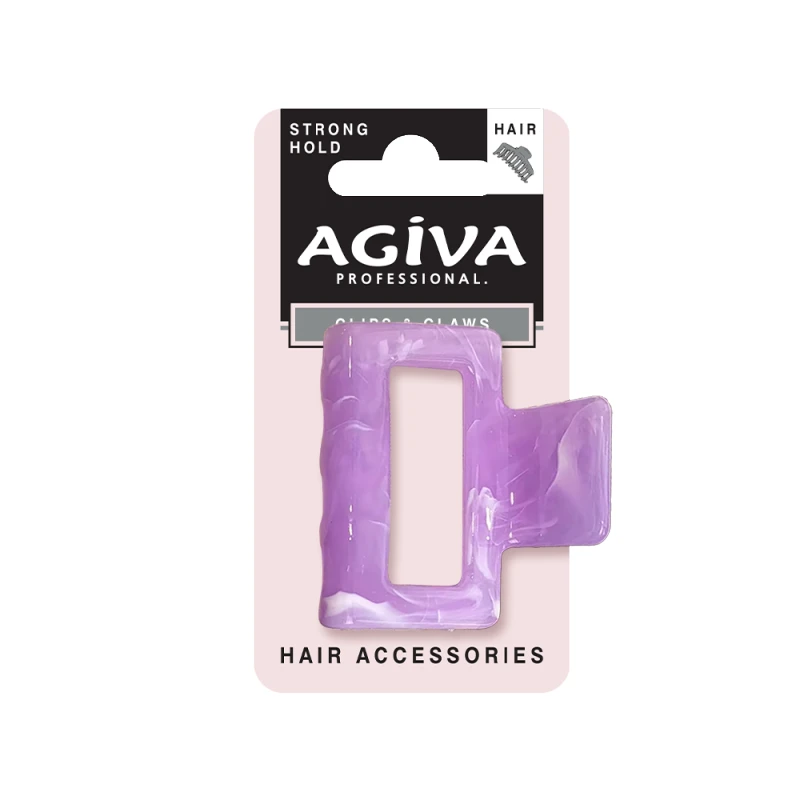 Шнола за коса Agiva Professional, Мрамор, 5.5 см, Розова