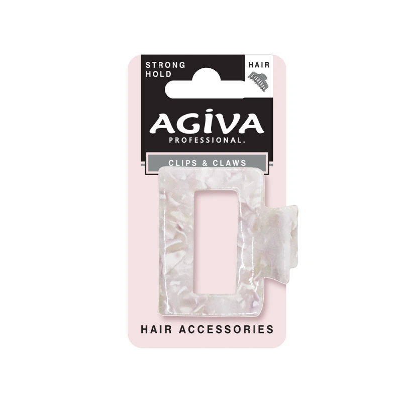 Шнола за коса Agiva Professional, Мрамор, 5.5 см, Бежова